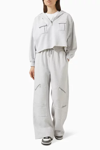 كنزة بغطاء رأس قصيرة بطبعة سوفت لايف 