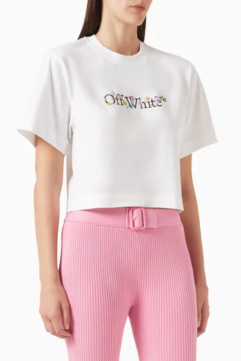 تي شيرت بوكيش قصير بطبعة زهور قطن