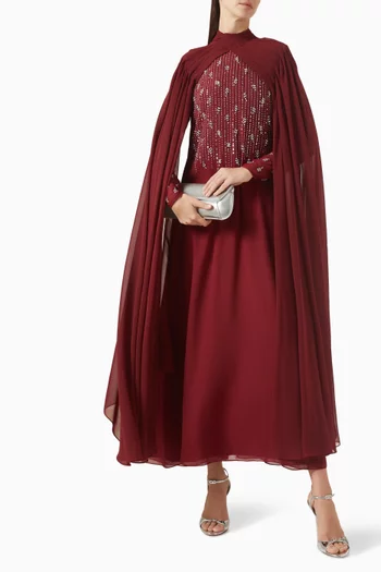 Criss-cross Pleated Gown