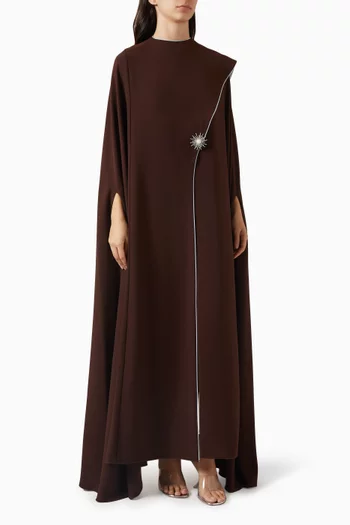 Soleil Brun Abaya in Crepe