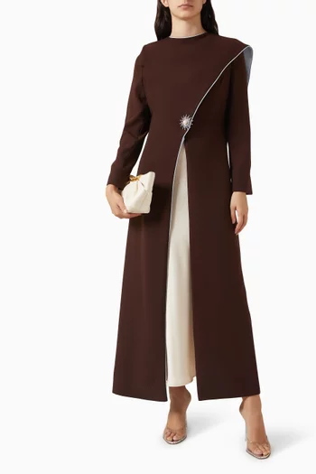 Sable Bleu Abaya in Crepe