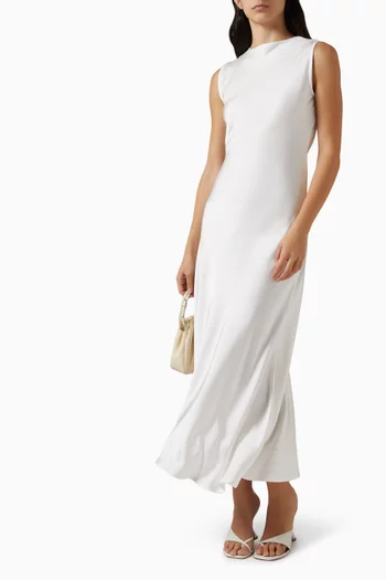 Stone Midi Dress in Satin