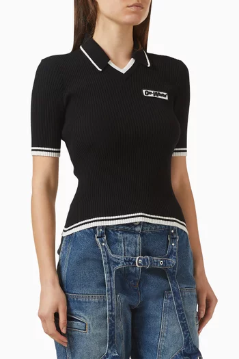 Polo Shirt in Viscose-rib