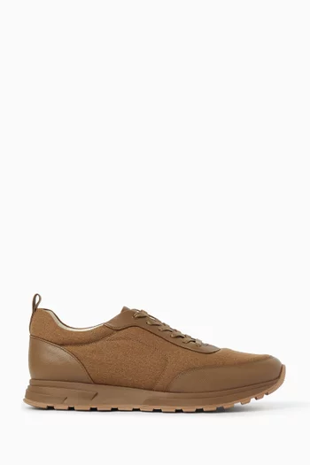 Runner Sneakers in Wool & Leather