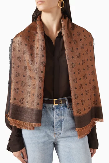 وشاح مربع بنقشة فيزيتوس حرير تويل