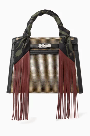 وشاح بوكيه فاينل ليذر بشرّابات تويل غير مستعمل