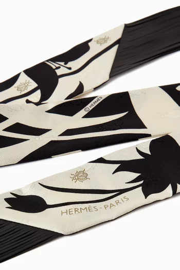 Unused Bouquet Final Leather Fringed Twilly Scarf