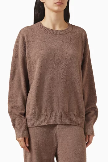 سترة بفتحة رقبة مستديرة بوكليه معاد تدويره