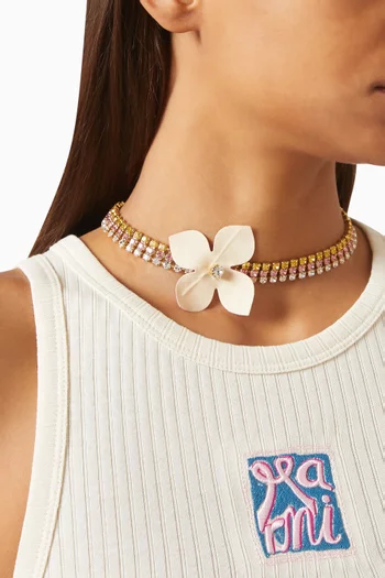 Crystal-embellished Flower Necklace
