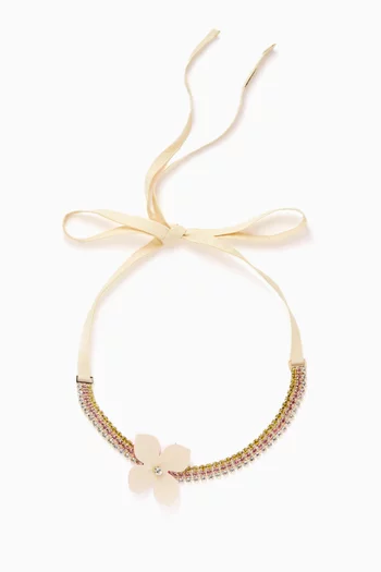 قلادة بتصميم زهرة مرصعة بالكريستال