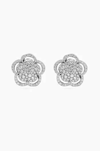Bon Ton Diamond Earrings in 18kt White Gold
