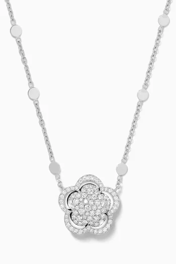 Bon Ton Diamond Pendant Necklace in 18kt White Gold