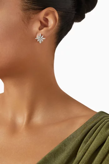 Ghirlanda Diamond Stud Earrings in 18kt White Gold