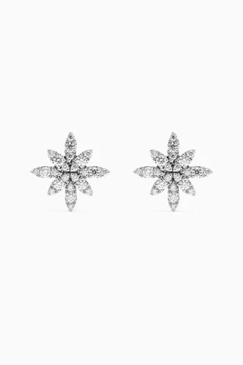 Ghirlanda Diamond Stud Earrings in 18kt White Gold