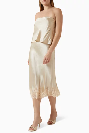 Carolina Midi Skirt in Silk