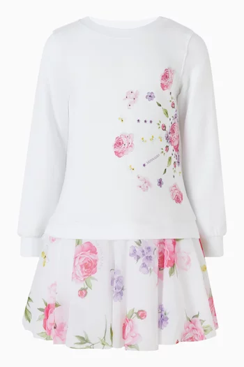 فستان بنقشة زهور قطن