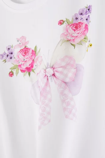 Bow-print T-shirt in Cotton