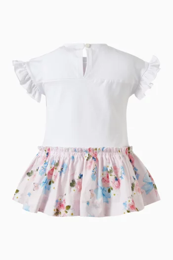 فستان كشكش بنقشة زهور