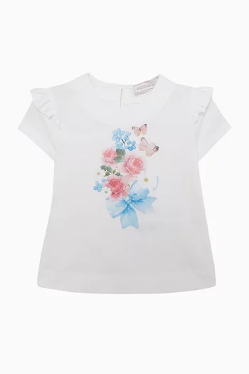 بلوزة بكشكش ونقشة زهور