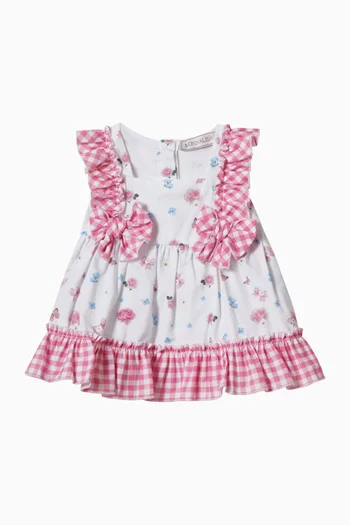 رومبر بنقشة مربعات غينغهام وزهور