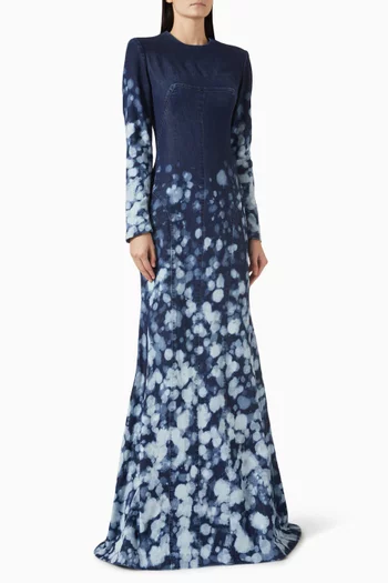 Bleached-pattern Dress in Denim