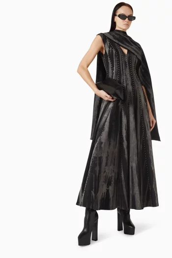 Embellished Cape Dress