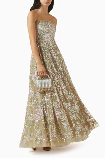 Dream Garland Strapless Gown