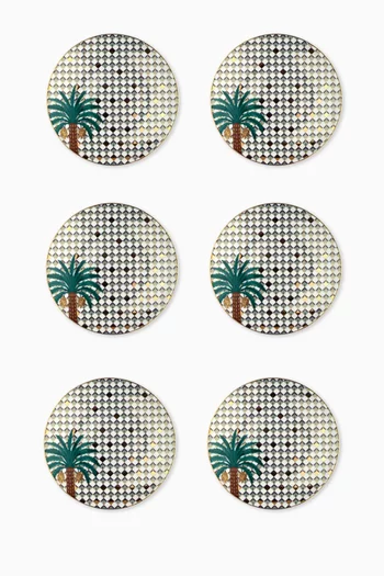 طقم أطباق حلويات صحارى روز بورسلين، 6 قطع