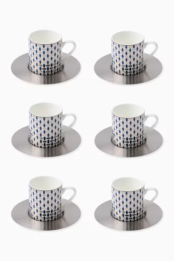 Sharq Espresso Cups & Saucers, Set of 6