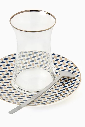 طقم استكانات وأطباق، 6 قطع