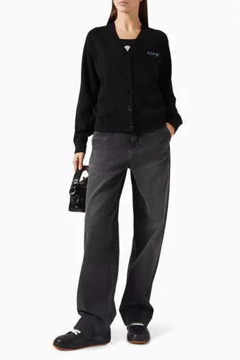 كارديغان بشعار نمر بري مزيج صوف