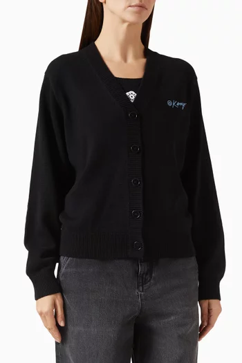 كارديغان بشعار نمر بري مزيج صوف