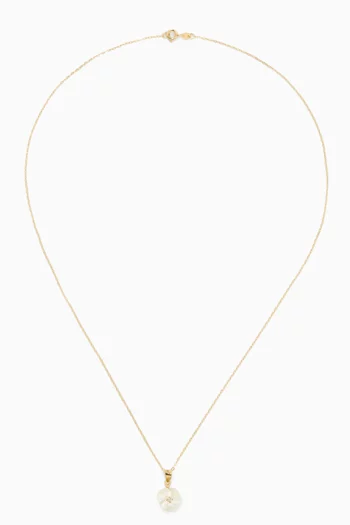 قلادة بدلاية على شكل زهرة مرصعة بالماس ذهب عيار 18