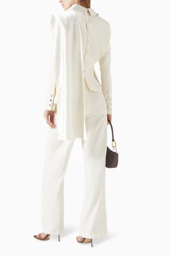 Scarf Blazer in Gabardine-silk