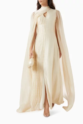 Serphania Pearl-embellished Gown