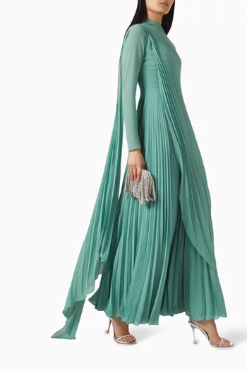 Pleated Cape Dress