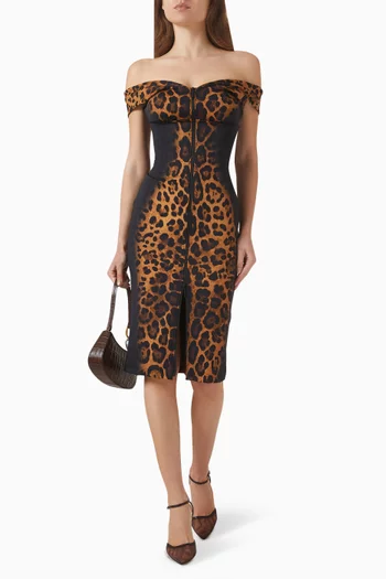 Corset Off-shoulder Dress in Rayon Blend