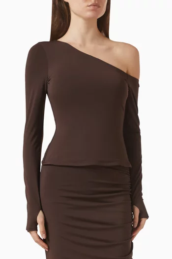 Sculpty One-shoulder Top in Knit Jersey