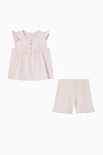 Ruffled Top & Shorts Set