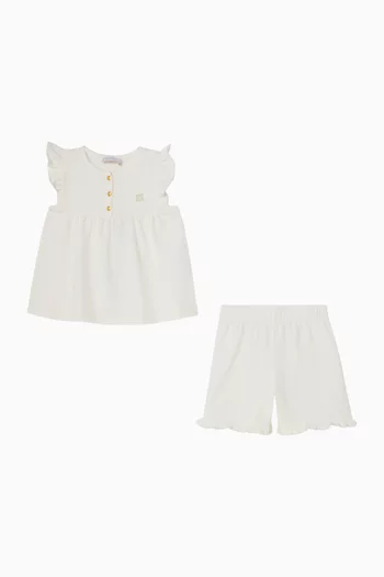 Ruffled Top & Shorts Set