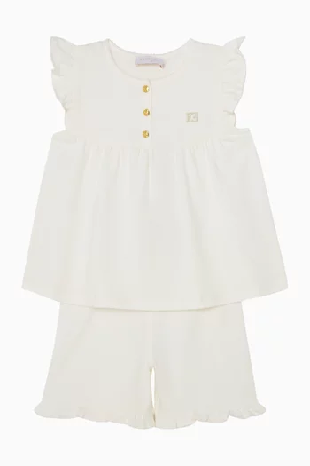 Ruffled Top & Shorts Set