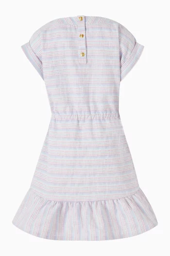 فستان مخطط مزين بعقدة