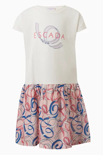 فستان بنقشة قطن جيرسيه