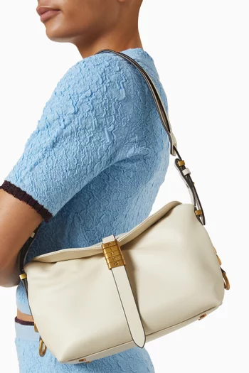 Small Saddle Baguette Bag in Leather