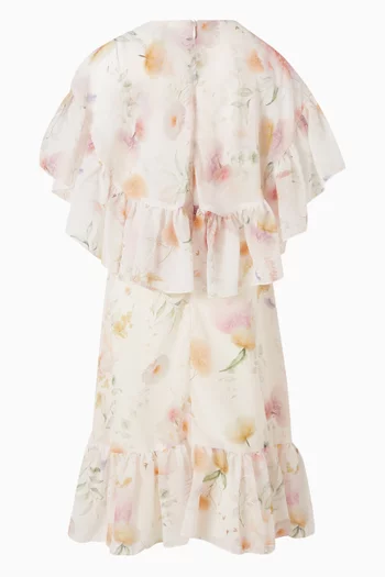 فستان بكاب ونقشة زهور