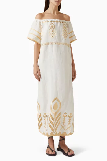 Embroidered Off-shoulder Dress