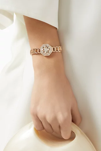 Thaman Motif Diamond Chain Bracelet in 18kt Rose Gold