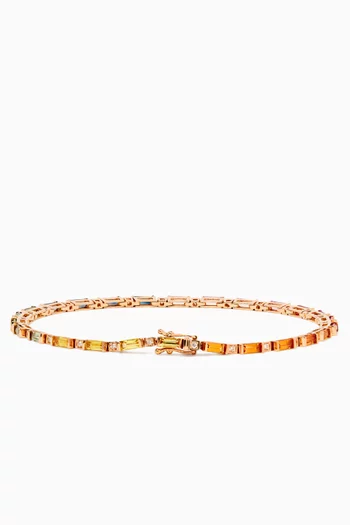 Small Noor Sapphire Baguette Bracelet in 18kt Rose Gold