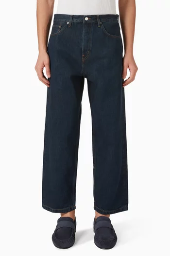 بنطال جينز دوم دينم بقصة ساق مستقيمة