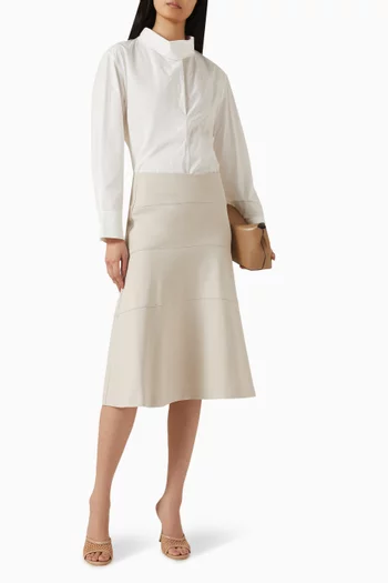 Curved A-line Midi Skirt